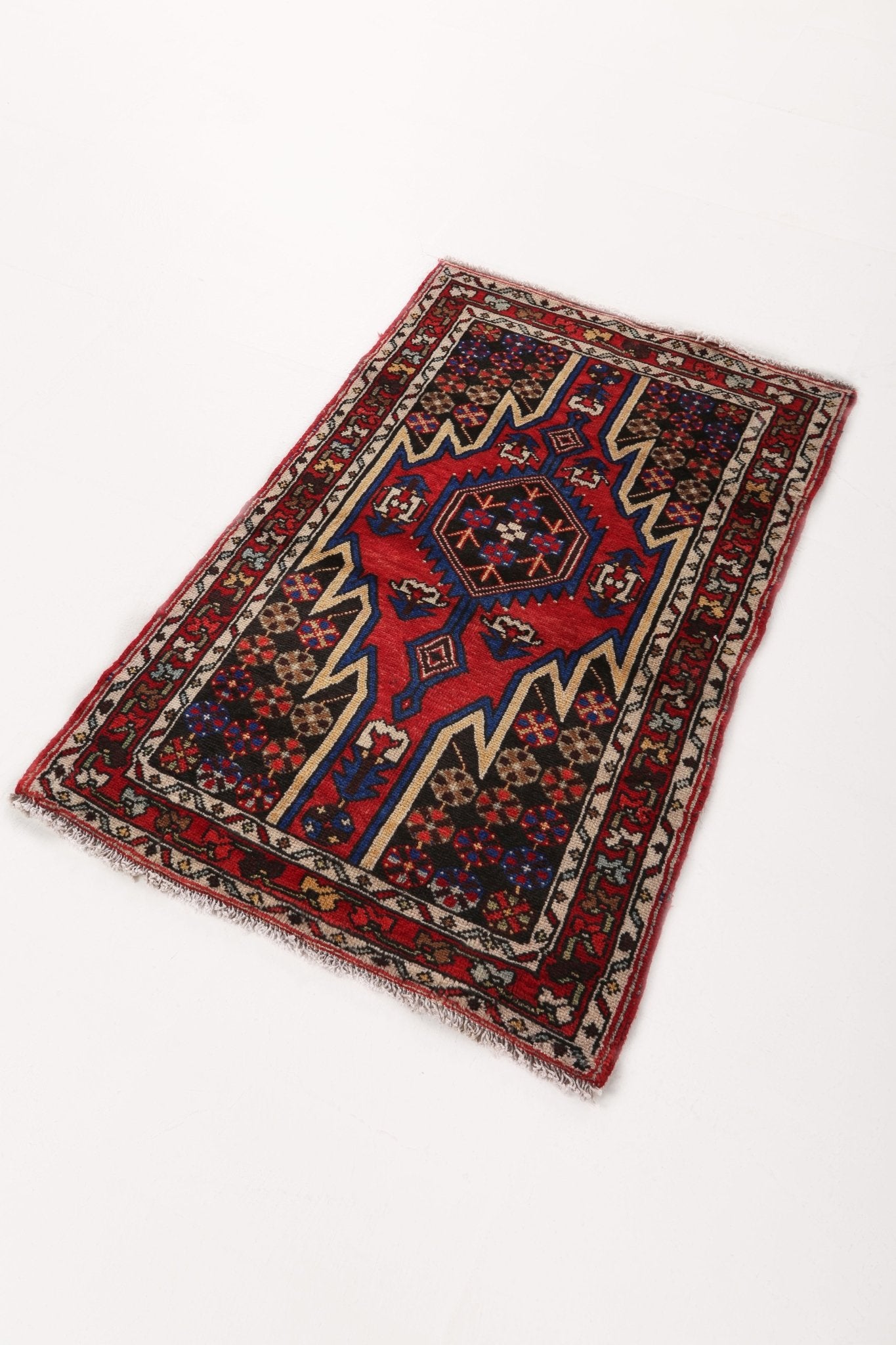 Persian Mazlaghan Rug | 2' 7" x 4' 2" - Rug the Rock - 