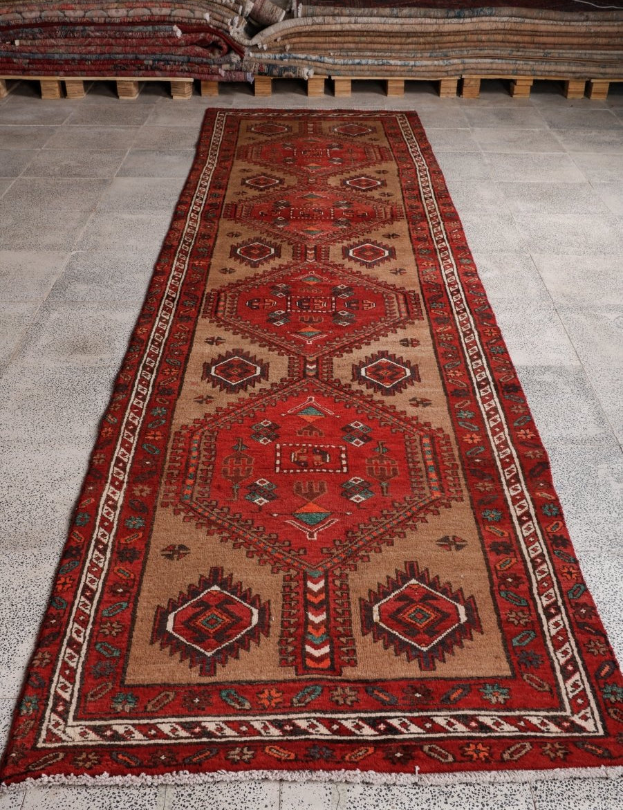 Persian Meshkin Runner Rug | 3' 6” x 13' 4" - Rug the Rock - 