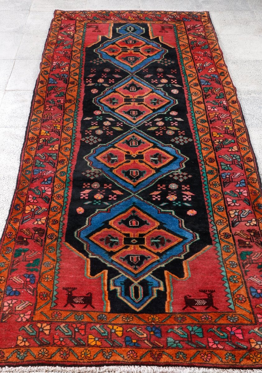 Persian Meshkin Runner Rug | 3' 7” x 9' 10" - Rug the Rock - 