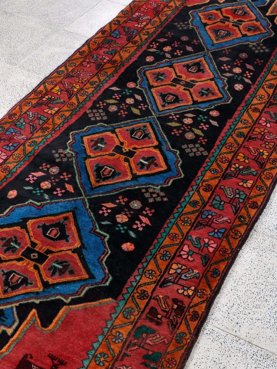 Persian Meshkin Runner Rug | 3' 7” x 9' 10" - Rug the Rock - 