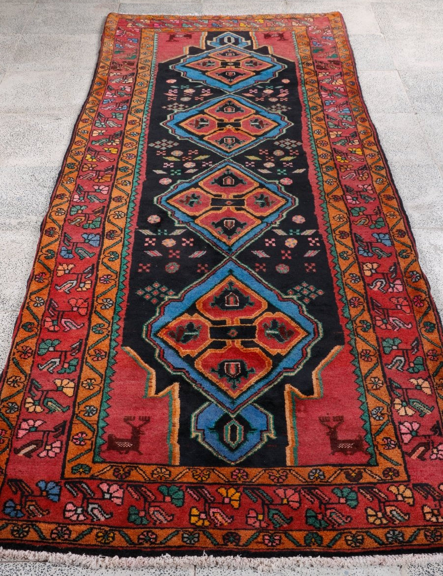 Persian Meshkin Runner Rug | 3' 7” x 9' 10" - Rug the Rock - 