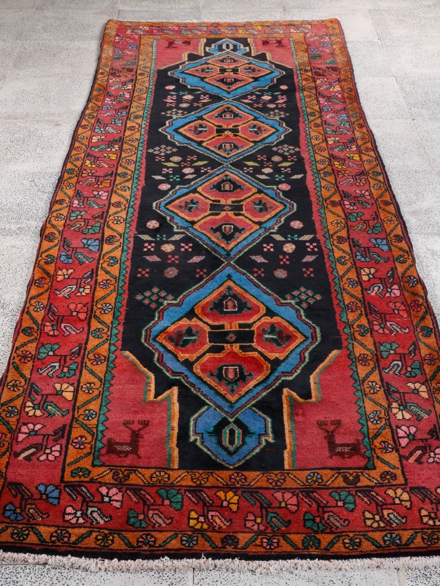 Persian Meshkin Runner Rug | 3' 7” x 9' 10" - Rug the Rock - 