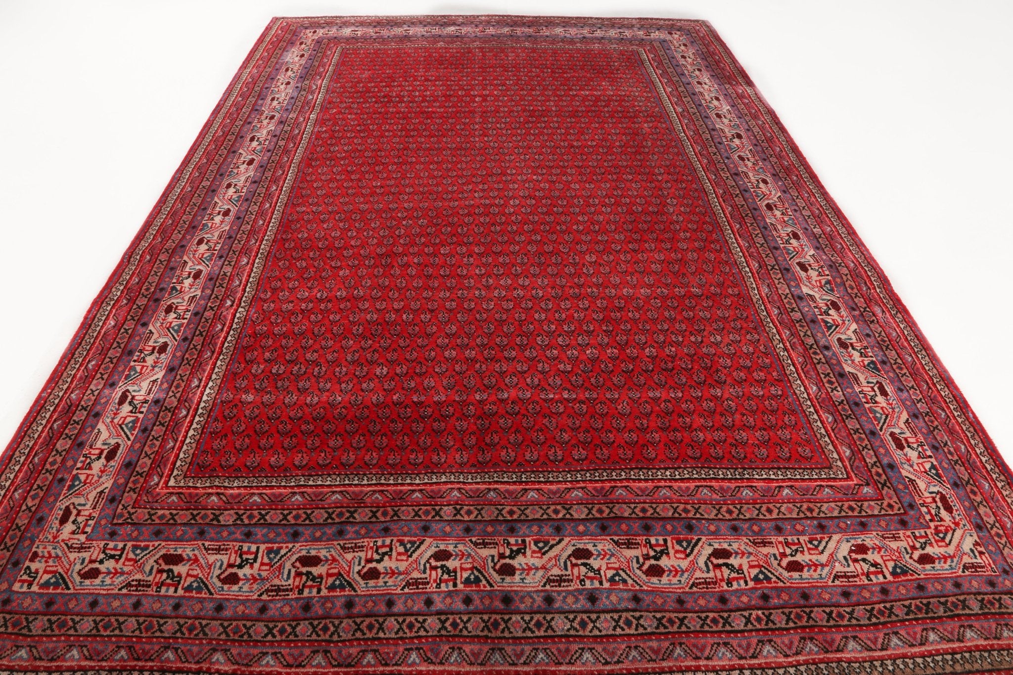 Persian Mir Boteh Rug | 7' 6" x 11' 4" - Rug the Rock - 