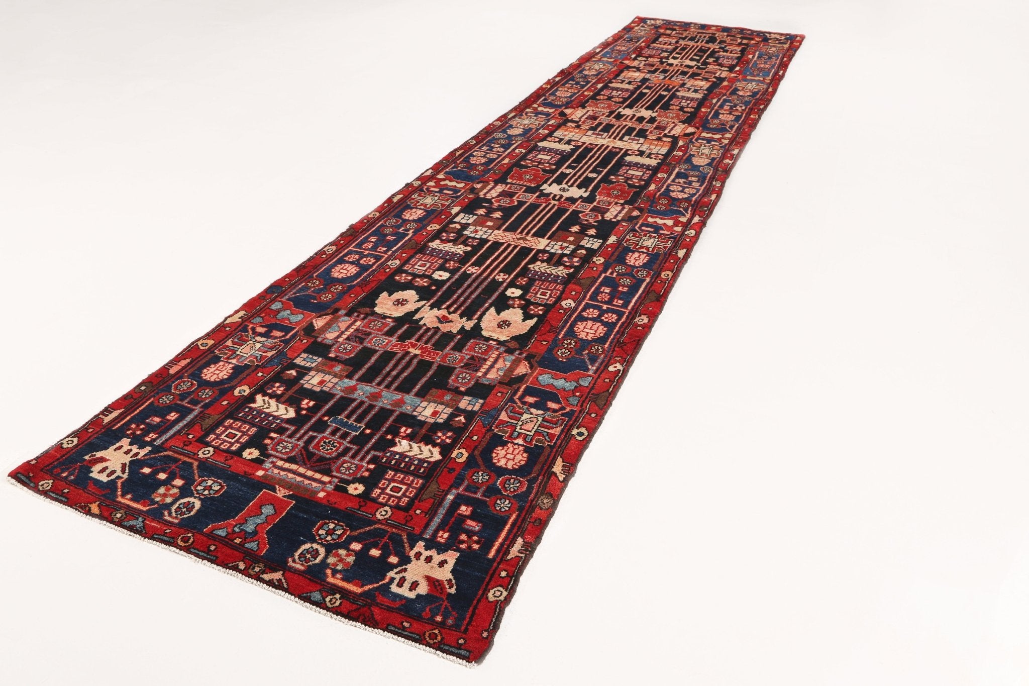 Persian Nahavand Runner Rug | 3' 8" x 16' 1" - Rug the Rock - 