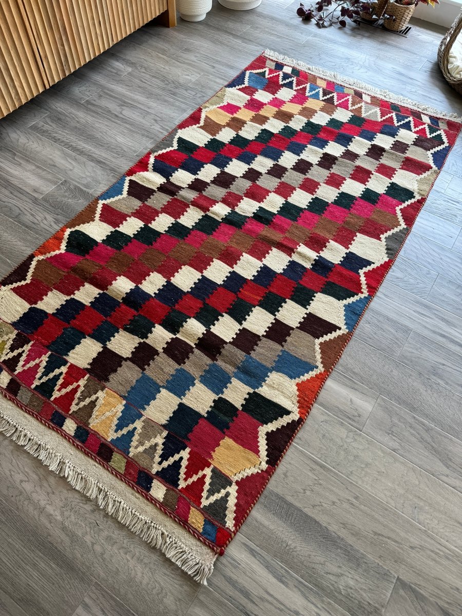 Persian Qashqai Kilim Rug | 3' 3" x 6' 3" - Rug the Rock