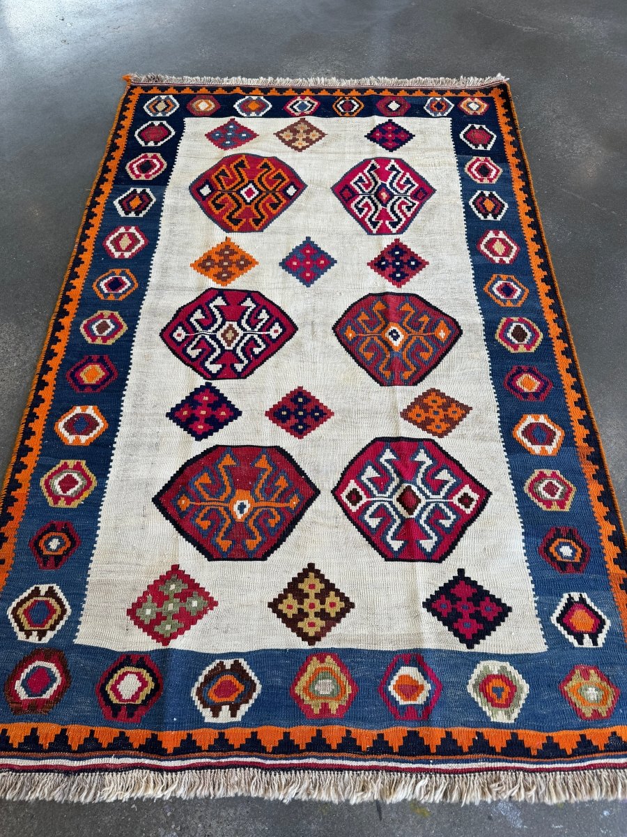 Persian Qashqai Kilim Rug | 4' 11" x 7' 8" - Rug the Rock