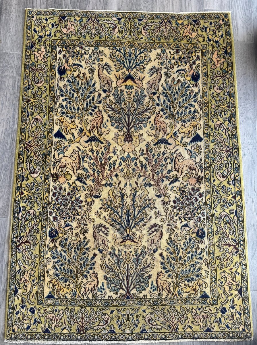 Persian Qom Rug | 3' 6" x 5' 1" - Rug the Rock