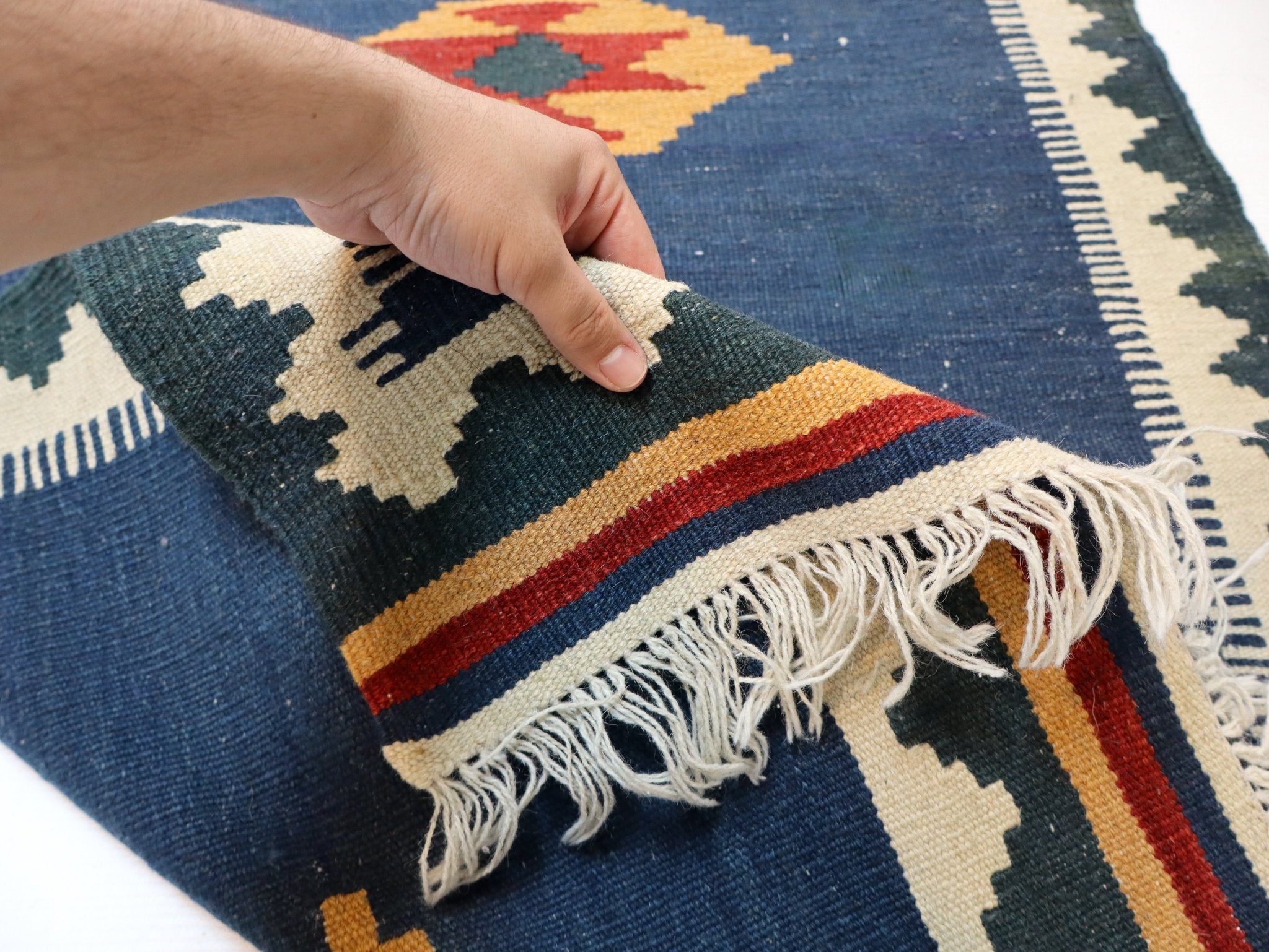 Persian Shiraz kilim Runner | 2' 8" x 9' 7" - Rug the Rock - available rugsblue colorRunner Rug