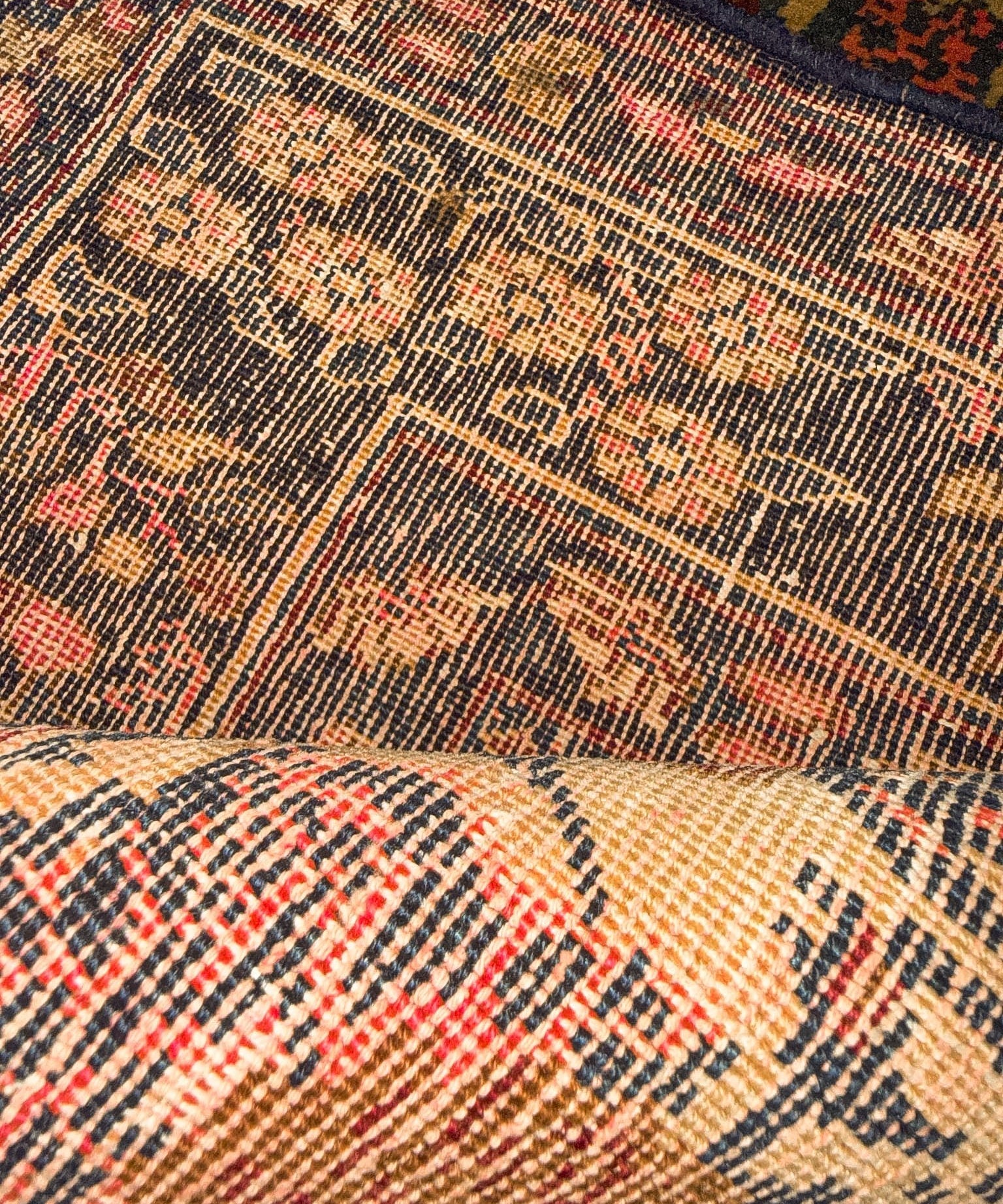 Persian Sirjan rug with multicolor allover pattern and dark navy border