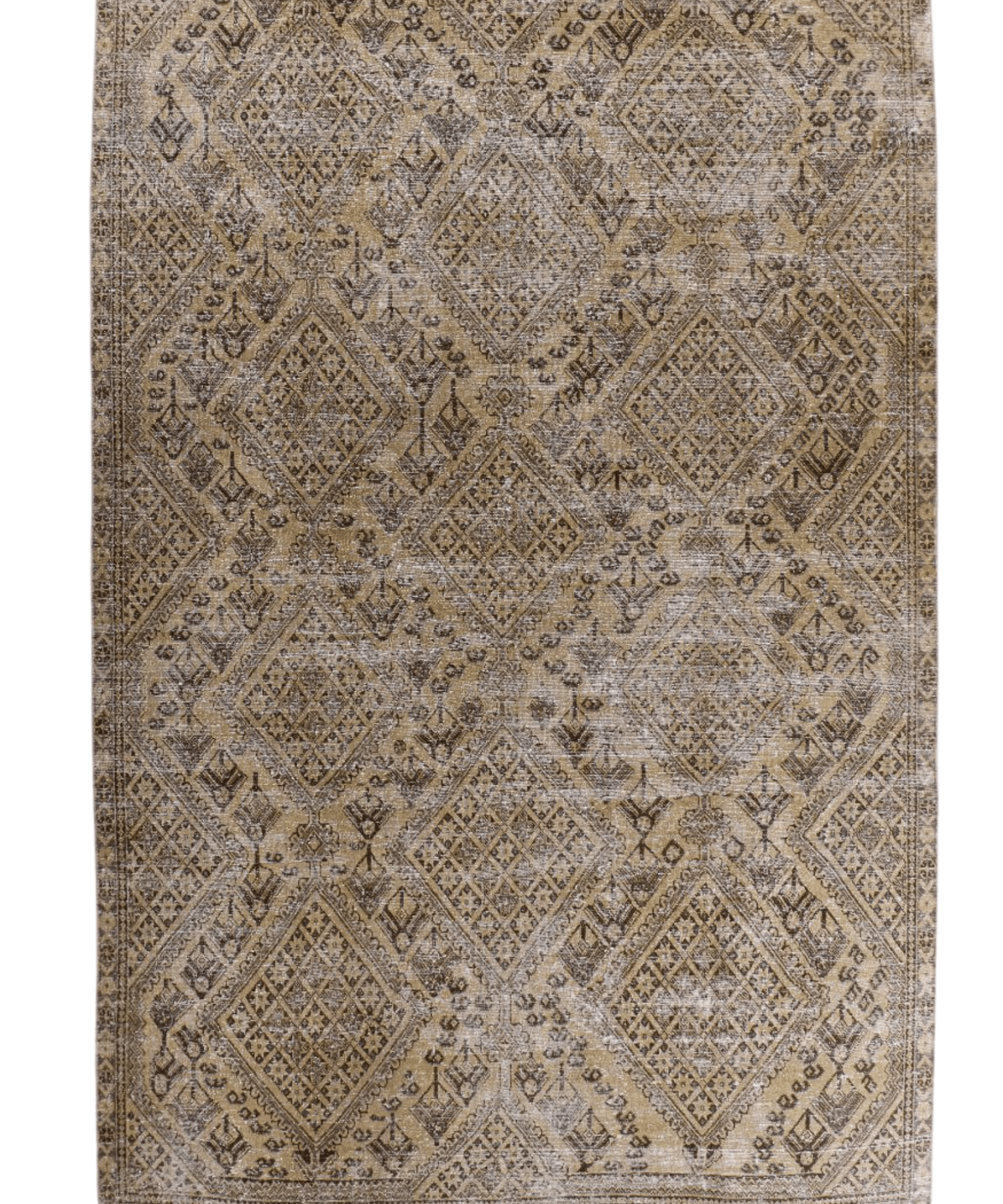 Persian Sirjan rug with beige field and dark geometric diamond motifs