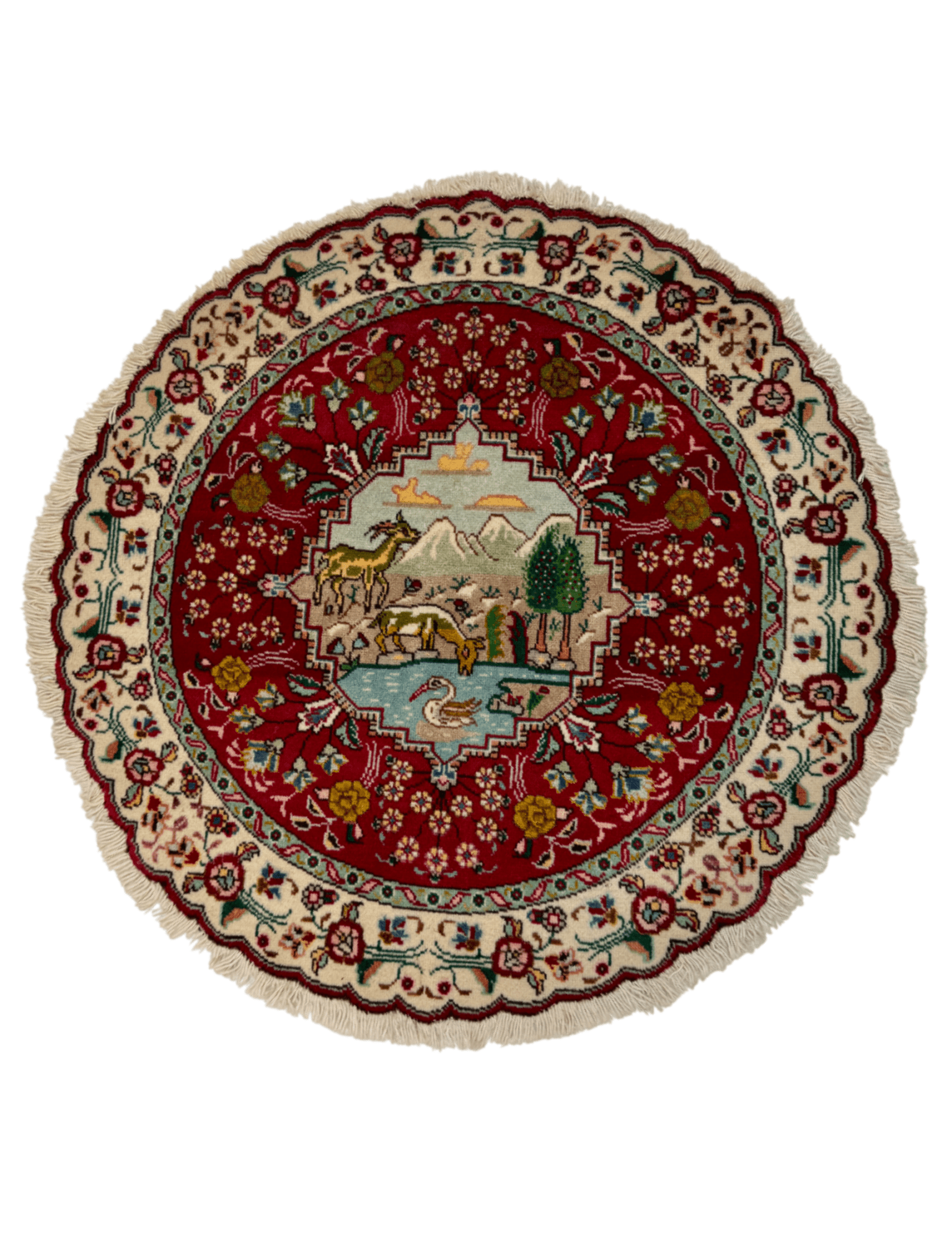 Persian Tabriz Round Rug | 3' 1" - Rug the Rock - 5 x 86 x 97 x 10