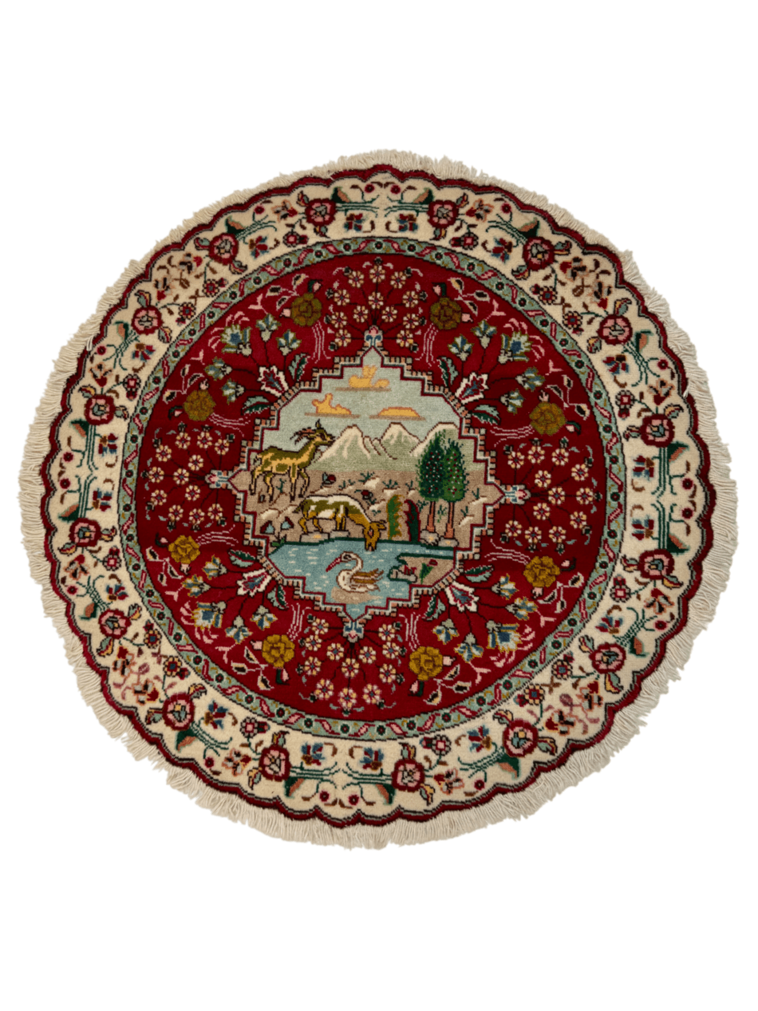 Persian Tabriz Round Rug | 3' 1" - Rug the Rock - 5 x 86 x 97 x 10