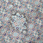 Persian Tabriz rug with central medallion and pastel speckled floral pattern