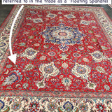 Persian Tabriz-style rug, red with floral medallion and ornate border