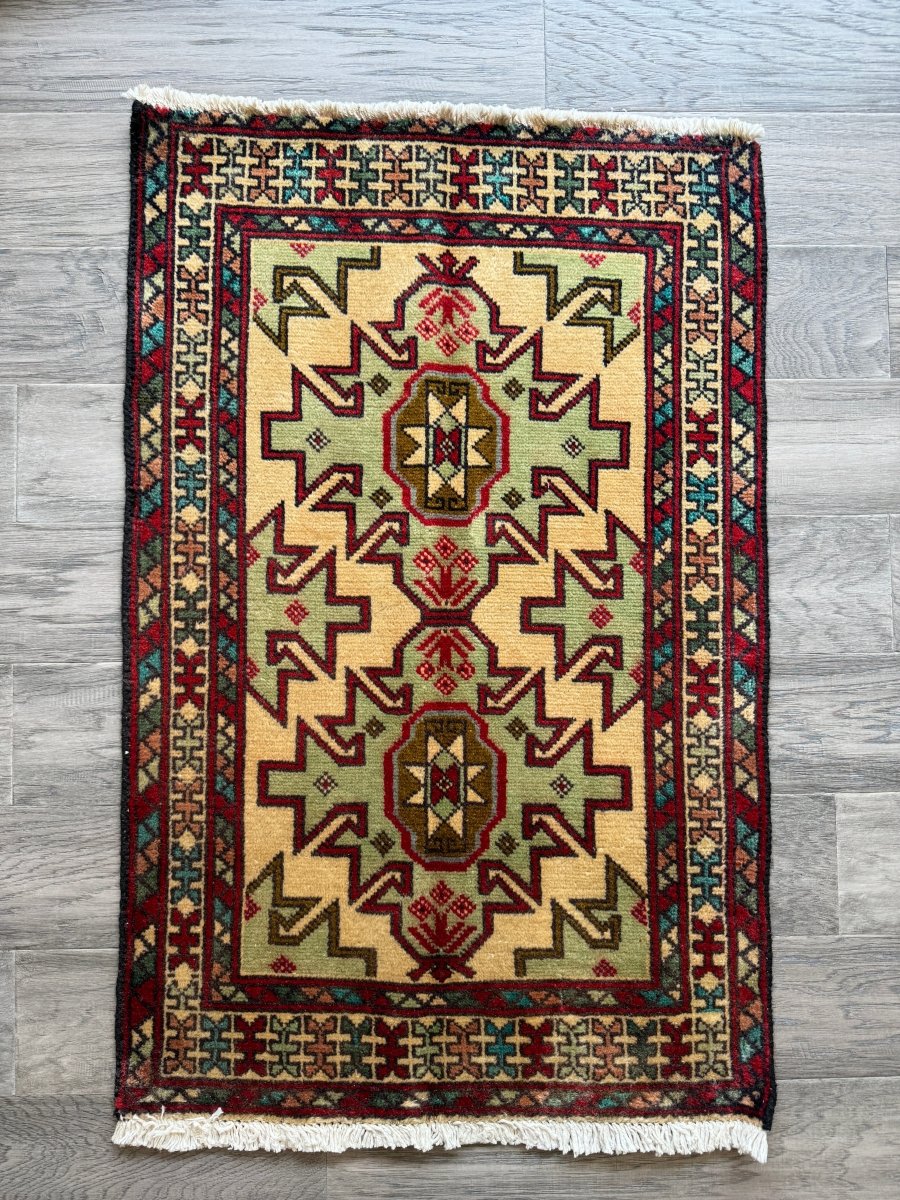 Persian Turkomana Rug | 1' 11" x 2' 11" - Rug the Rock