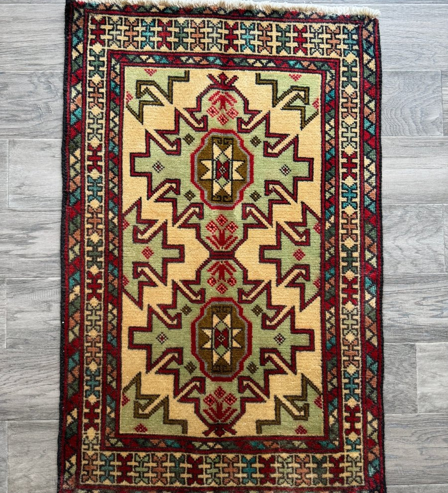 Persian Turkomana Rug | 1' 11" x 2' 11" - Rug the Rock