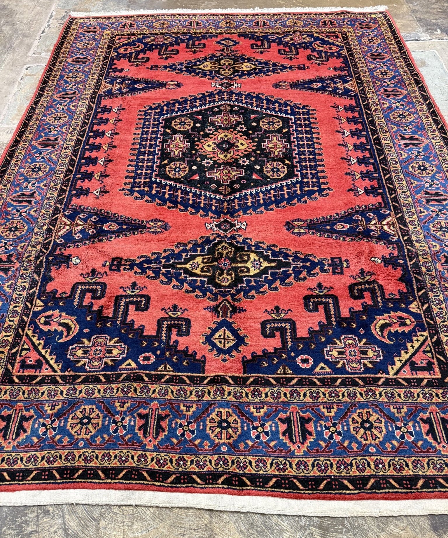 Persian Viss Rug | 7' 2" x 9' 6" - Rug the Rock - availableGeometricHand-knotted