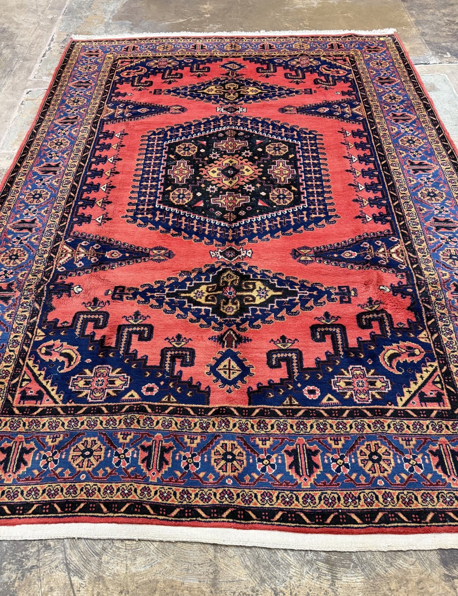 Persian Viss Rug | 7' 2" x 9' 6" - Rug the Rock - availableGeometricHand-knotted