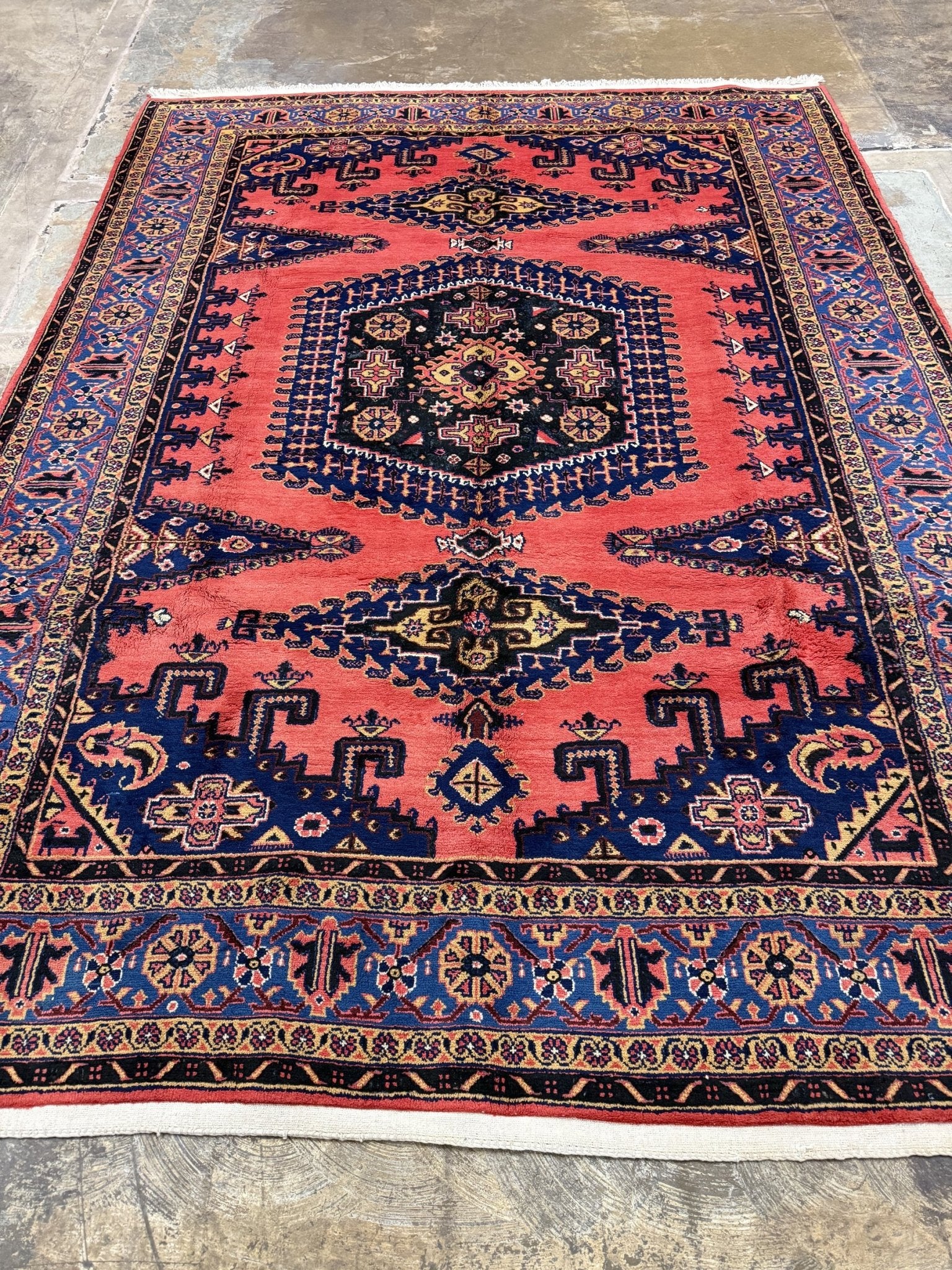 Persian Viss Rug | 7' 2" x 9' 6" - Rug the Rock - availableGeometricHand-knotted