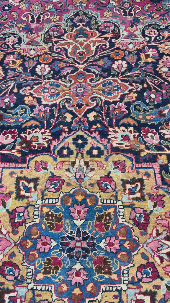 Vintage Mashhad Rug, original product video 1, hand-knotted wool pile. SKU EE 1.0651.