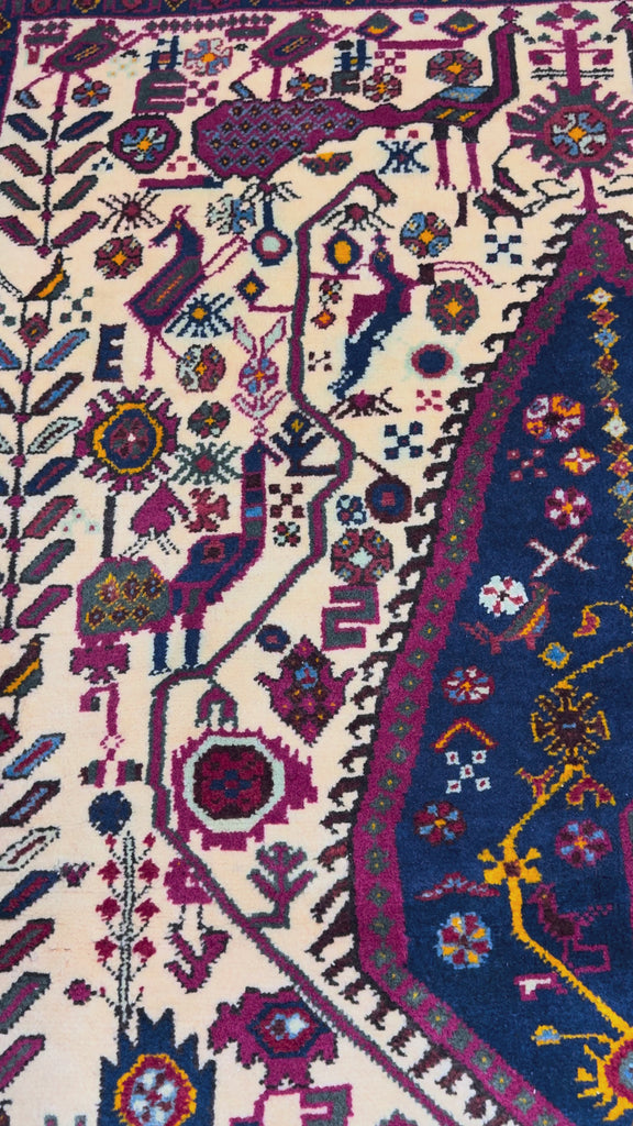 Vintage Sirjan Luri Afshar Rug, original product video 1, hand-knotted wool pile. SKU RR 32447.