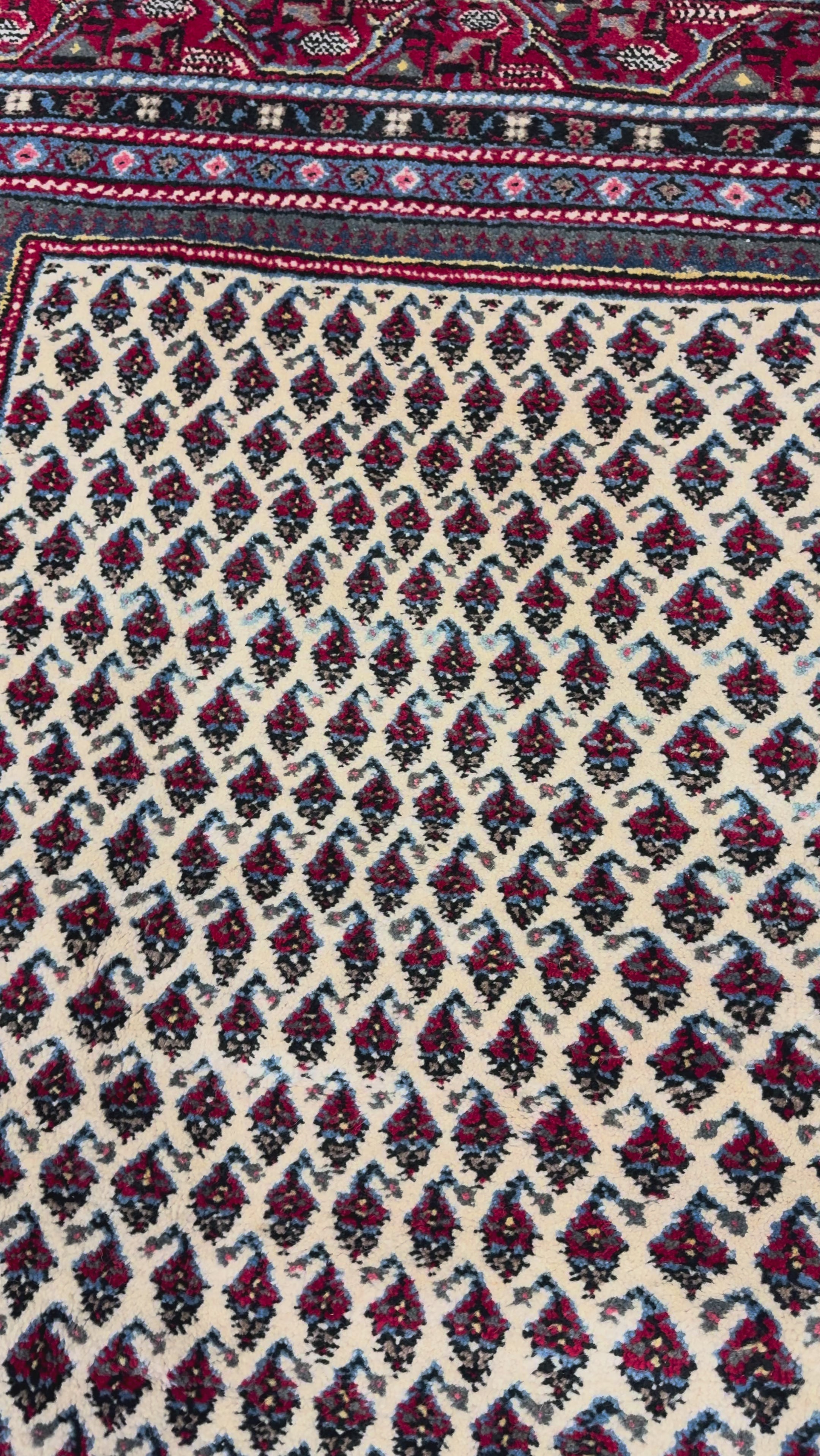 Vintage Arak Boteh Mir Rug, original product video 1, hand-knotted wool pile. SKU PP 100232.