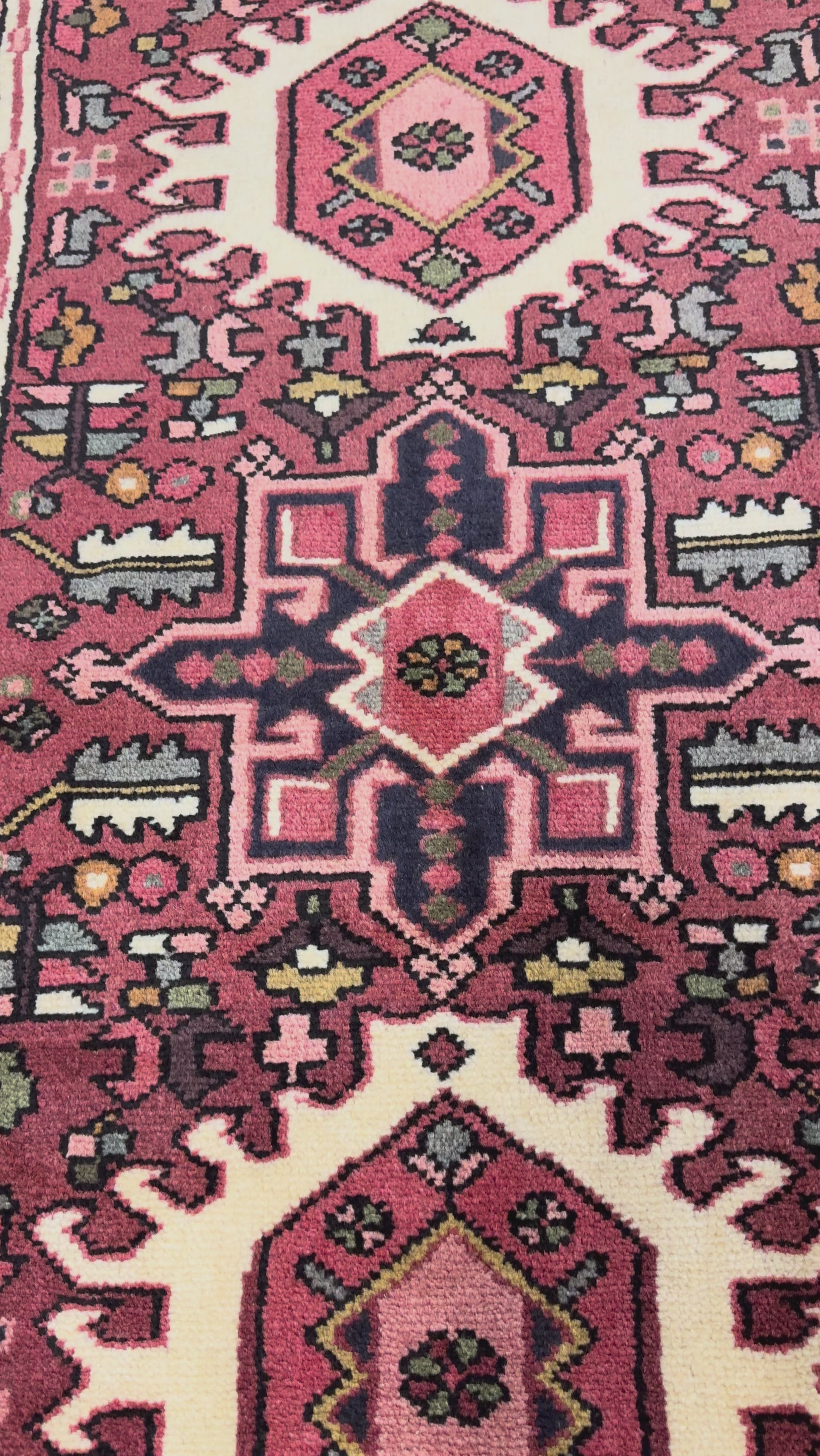 Vintage Qarajeh Wool Runner. Original rug video; SKU RR 32388; source IMG_7417.MOV.