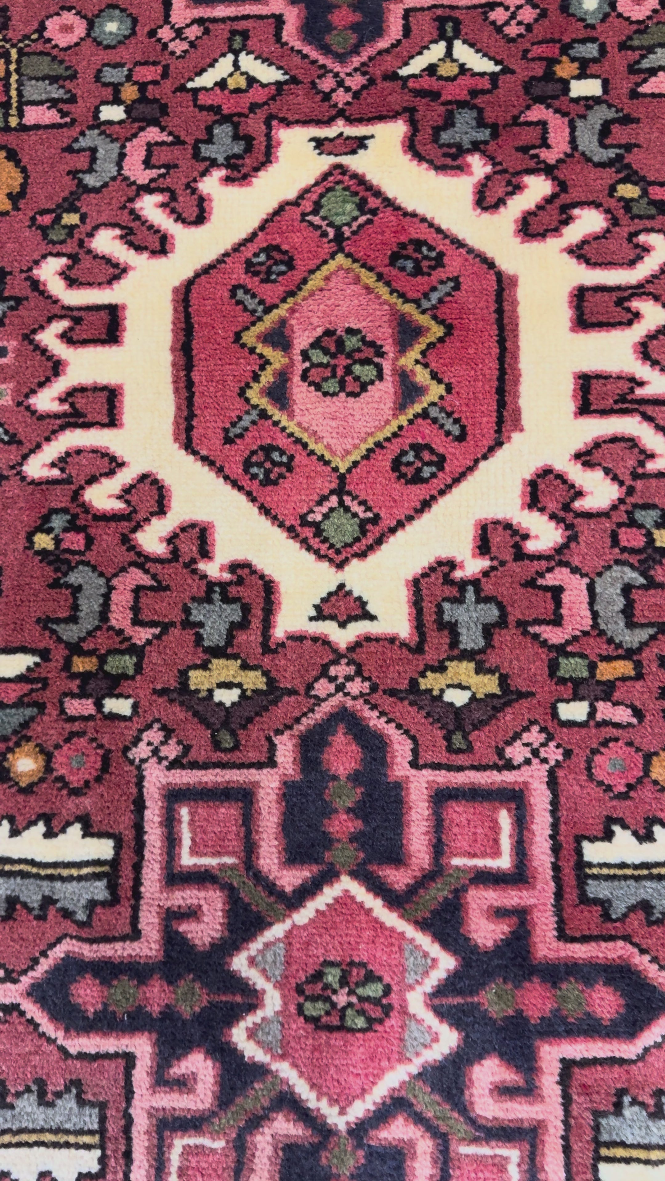 Vintage Qarajeh Wool Runner. Original rug video; SKU RR 32388; source IMG_7411.MOV.