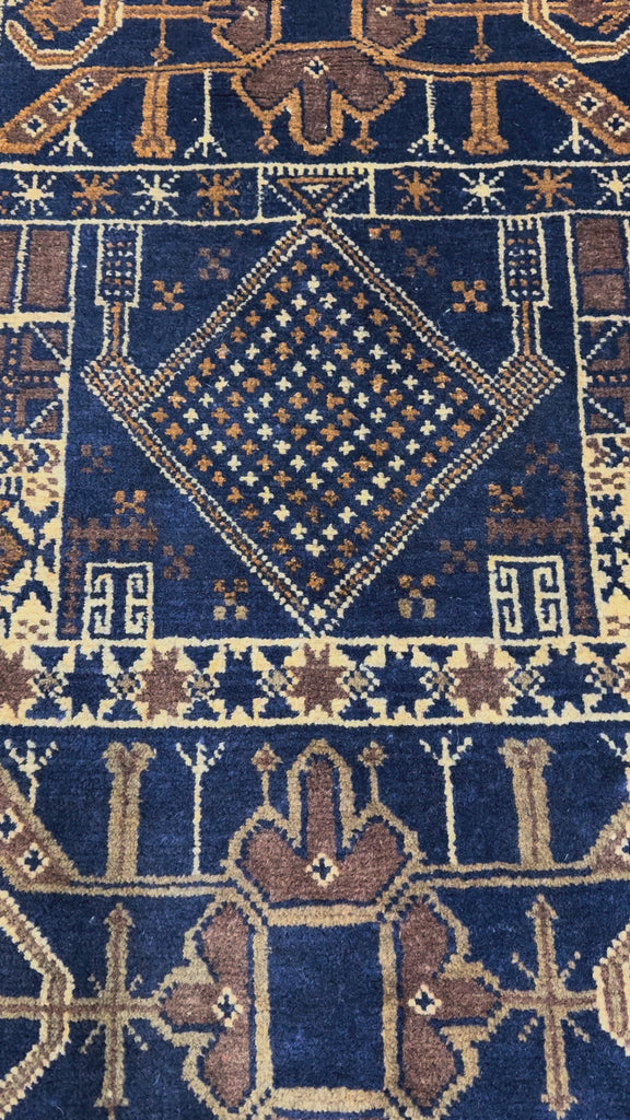 Vintage Afghan Wool Runner. Original rug video; SKU 101776; source IMG_7364.MOV.