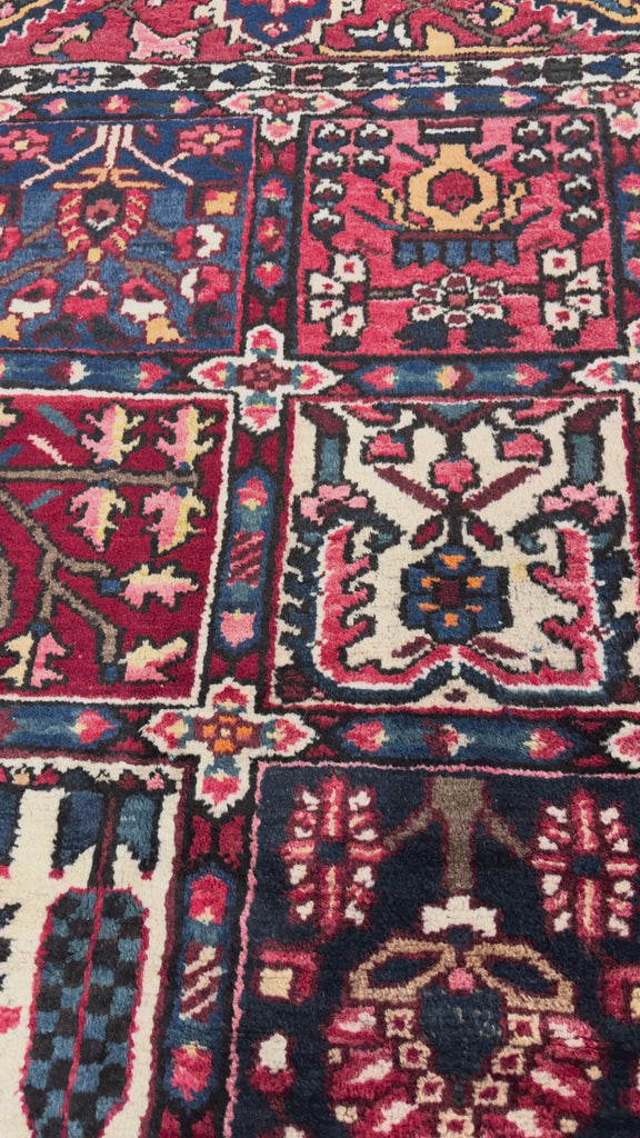 Vintage Shalamzar Bakhtiari Wool Rug. Original rug video; SKU EE 1.1551; source IMG_7338.