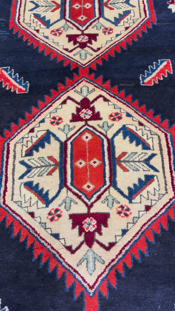 Persian Zarrin Qaba Mianeh Runner, original product video 1, hand-knotted wool pile. SKU RR 30171.
