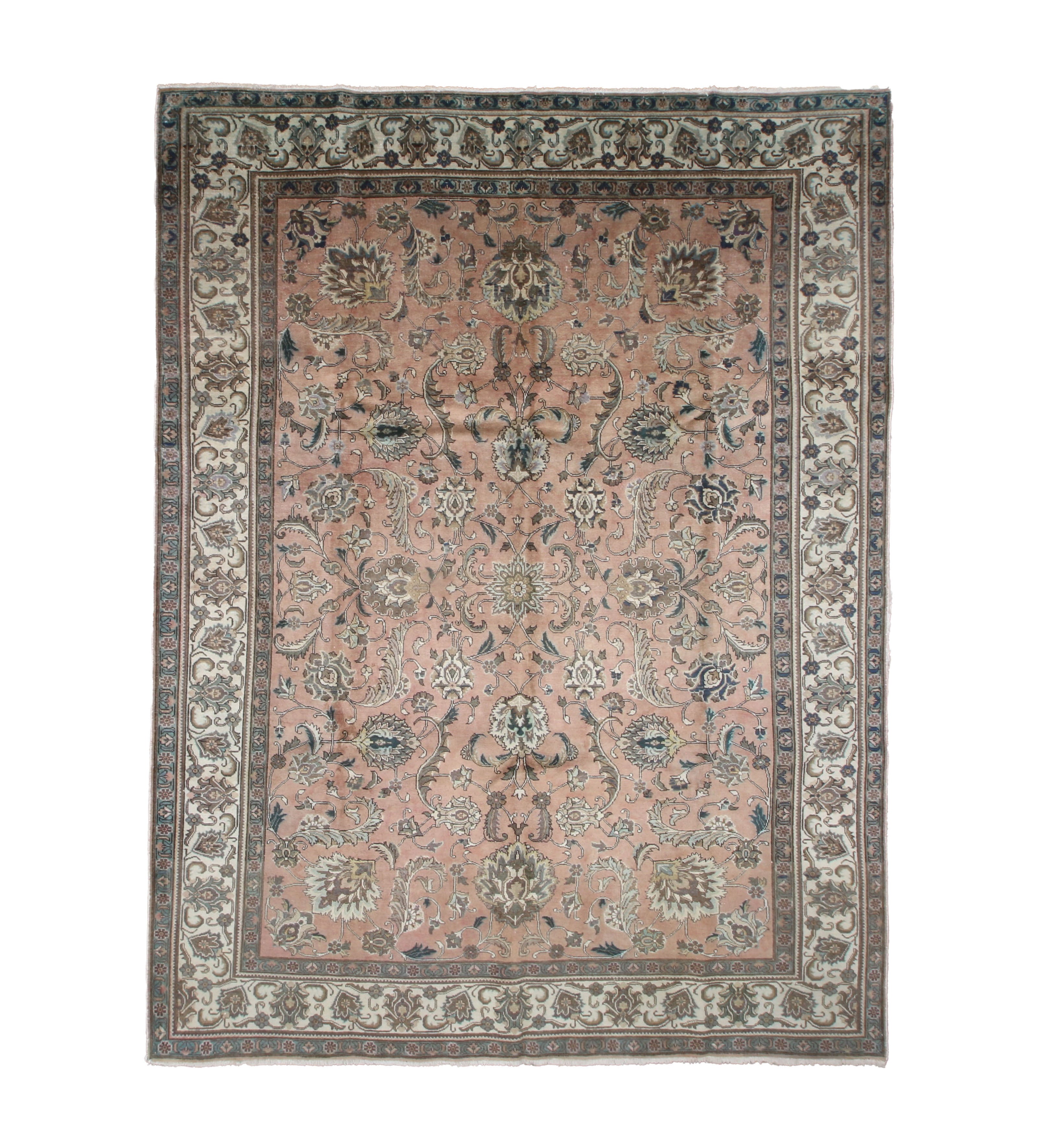 30242 hand-knotted wool rug, full top view.