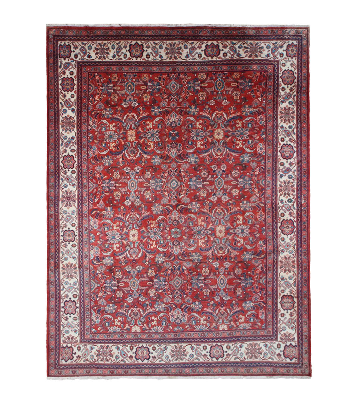 PP107486 hand-knotted wool rug, full top view.