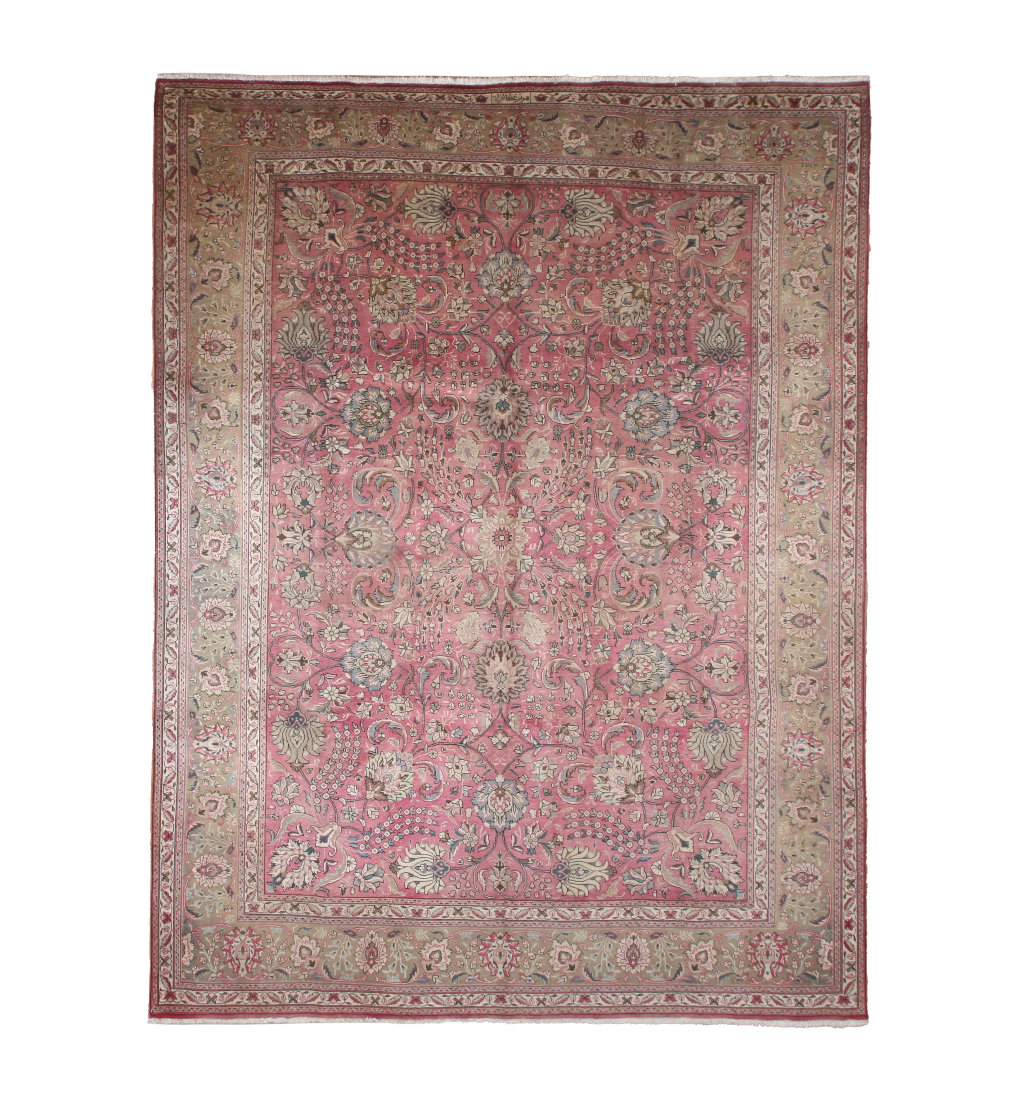 30250 hand-knotted wool rug, full top view.