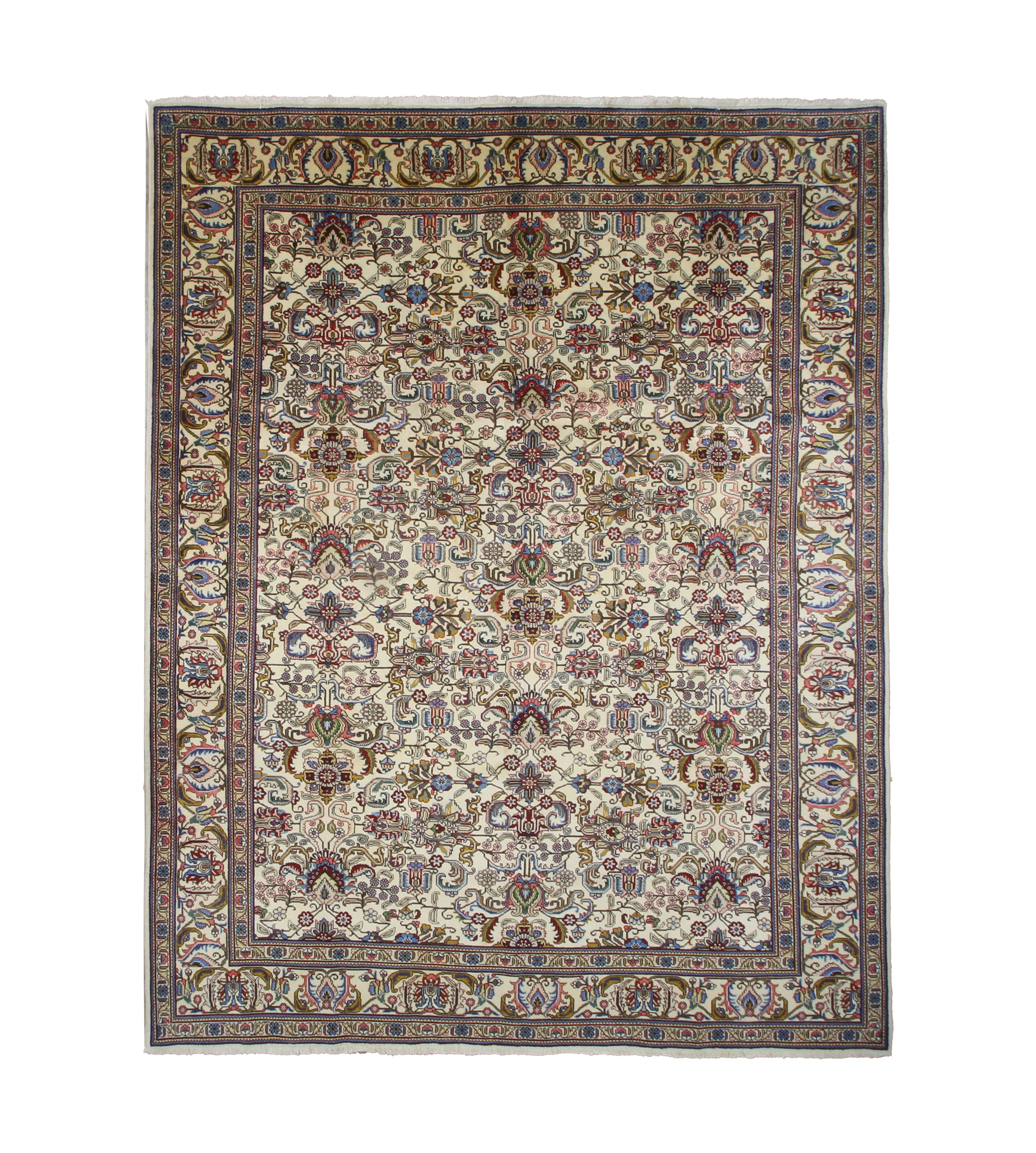 RR32600 hand-knotted wool rug, full top view.