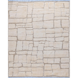 Hand-Knotted Wool Rug — Carved Ivory Cobblestones | 8'5" × 10'4"