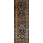 Persian Houpa Zanjan Runner, top view on white background, hand-knotted wool pile. SKU PP 108796.