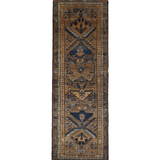 Persian Houpa Zanjan Runner, top view on white background, hand-knotted wool pile. SKU PP 108796.