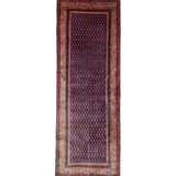 Persian Arak Boteh Mir Runner, top view on white background, hand-knotted wool pile. SKU RR 30666.