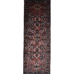 Persian Dargazin Hamadan Runner, top view on white background, hand-knotted wool pile. SKU RR 32283.
