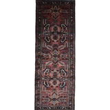 Persian Dargazin Hamadan Runner, top view on white background, hand-knotted wool pile. SKU RR 32283.
