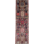 Vintage Ardabil Wool Runner, full rug top view on white background. Additional product photograph; SKU RR 30115.