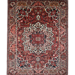 Vintage Chaleshtor Bakhtiari Wool Rug, full rug top view on white background. Additional product photograph; SKU 30536.