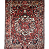 Vintage Chaleshtor Bakhtiari Wool Rug, full rug top view on white background. Additional product photograph; SKU 30536.