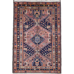 Vintage Afshar Luri Rug, top view on white background, hand-knotted wool pile. SKU RR 32536.