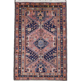 Vintage Afshar Luri Rug, top view on white background, hand-knotted wool pile. SKU RR 32536.