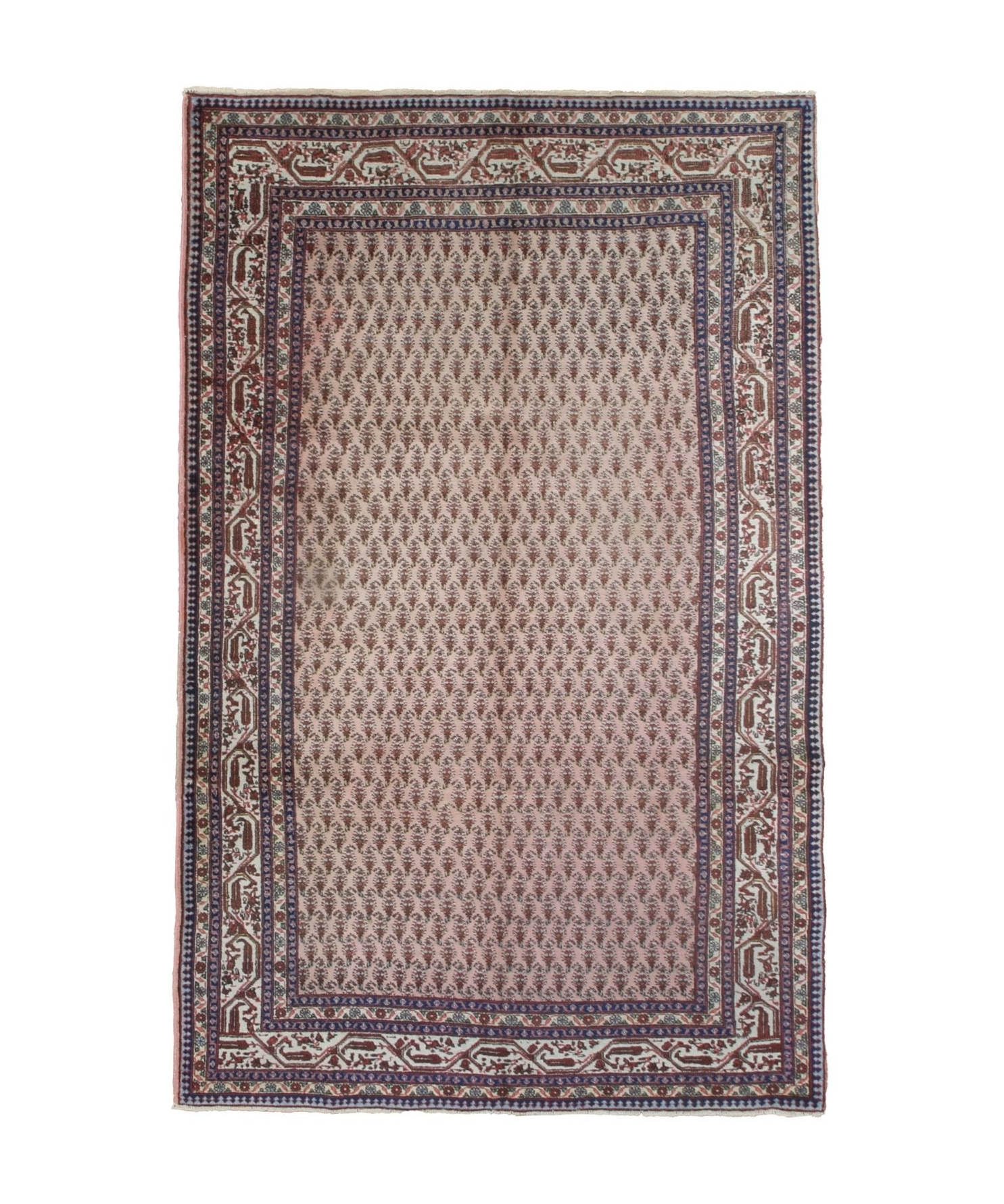Vintage Marand Tabriz Rug, top view on white background, hand-knotted wool pile. SKU 108704.