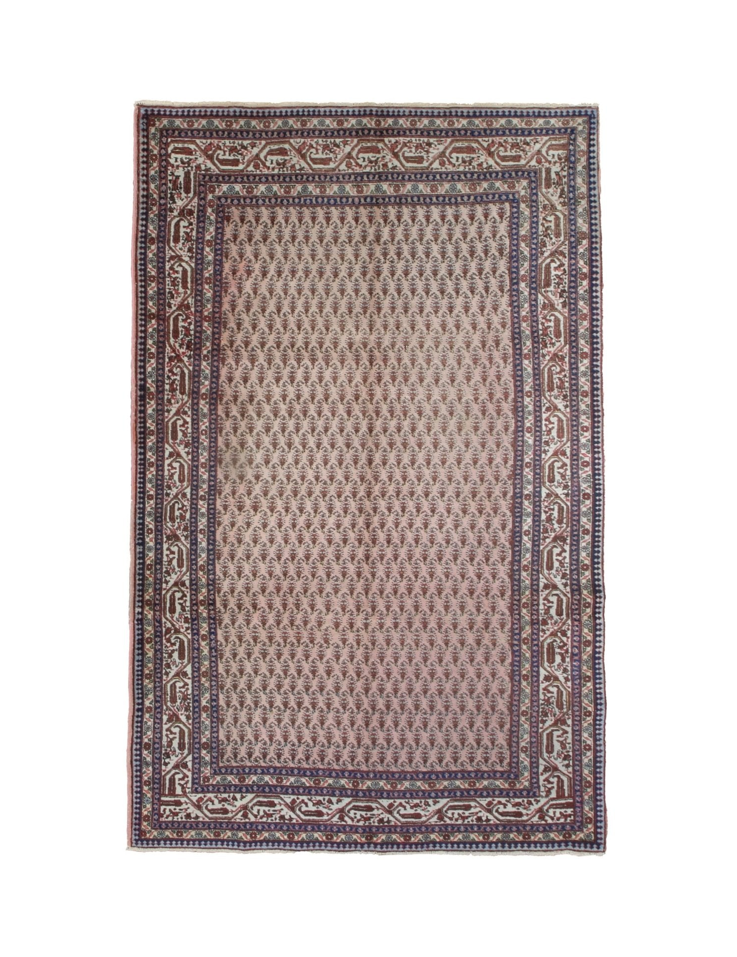 Vintage Marand Tabriz Rug, top view on white background, hand-knotted wool pile. SKU 108704.