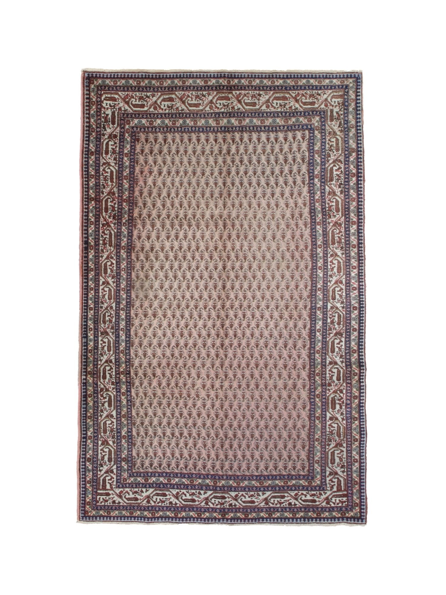 Vintage Marand Tabriz Rug, top view on white background, hand-knotted wool pile. SKU 108704.