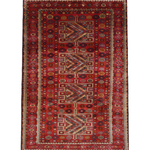 Vintage Quchan Kurdish Rug, top view on white background, hand-knotted wool pile. SKU RR32561.